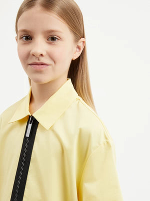 Gulliver Yellow A-Line Cotton Dress for Girl Junior-Arboretum