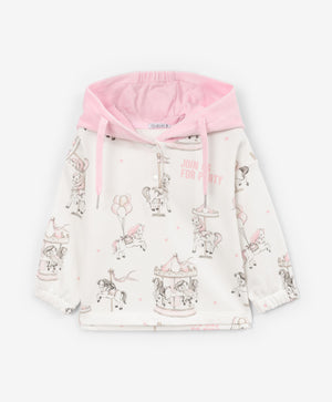 Gulliver Hoodie Milky color for Girls Baby-Carousel