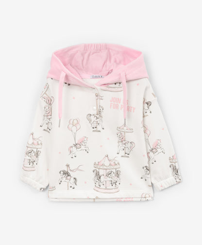 Gulliver Hoodie Milky color for Girls Baby-Carousel
