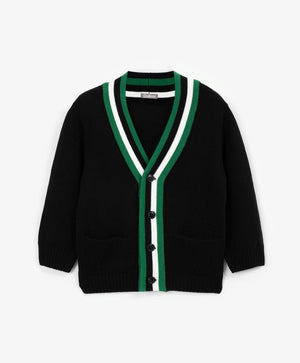 Gulliver Black Oversized Cardigan with Contrast Trim for Boys