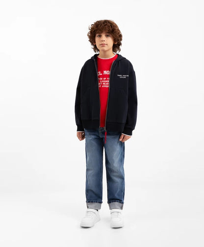 Gulliver Blue Zip-Up Hoodies for Boy Junior-Transit