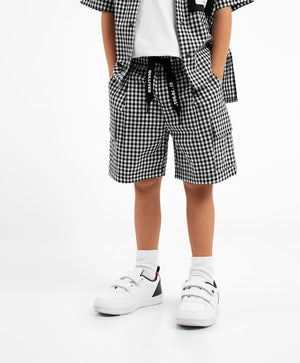 Gulliver Check Textile Shorts with Elastic Waist for Boys Mini-Lighthouse