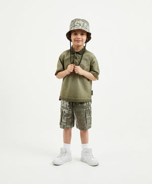 Gulliver Polo Shirt in Khaki with Trendy Uneven Dye for Boy Mini-Expedition