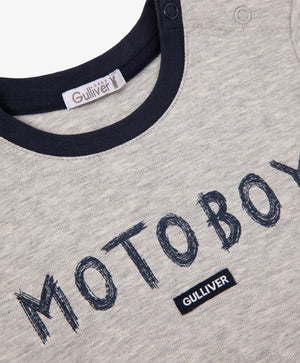 Gulliver Gray Short Sleeve T-shirt for Boy Baby-Highway