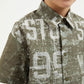 Gulliver Khaki Short-Sleeve Shirt with Print for Boy Mini