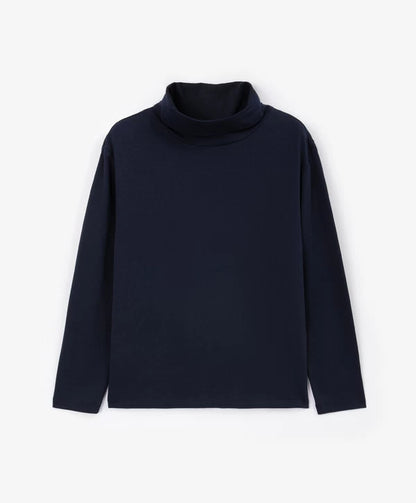 Gulliver Navy Blue Cotton Turtleneck for Boys