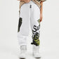 Gulliver White Knitted Jogger Pants with Asymmetrical Print for Girl Mini-Ecuador