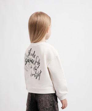 Gulliver Sweatshirt Milky color for Girls Mini - Polar Owl