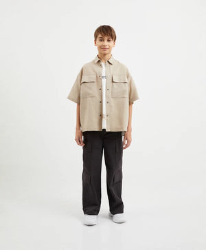Gulliver Beige Linen Short Sleeve Shirt for Boy Junior-Decoupage