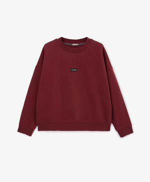 سويت شيرت Gulliver Burgundy كبير الحجم مع زخرفة متهالكة للأولاد