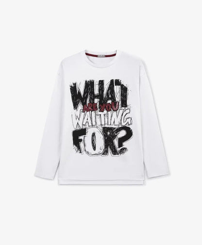 Gulliver White Printed Long Sleeve for Boys