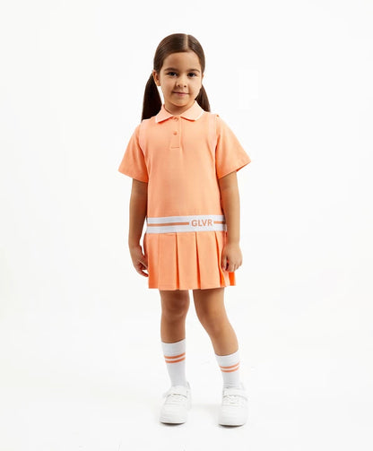 Gulliver Coral Polo Short-Sleeve Knit Dress for Girl Mini-Court