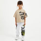 Gulliver Oversized Short-Sleeve Beige T-Shirt Girl Mini-Ecuador