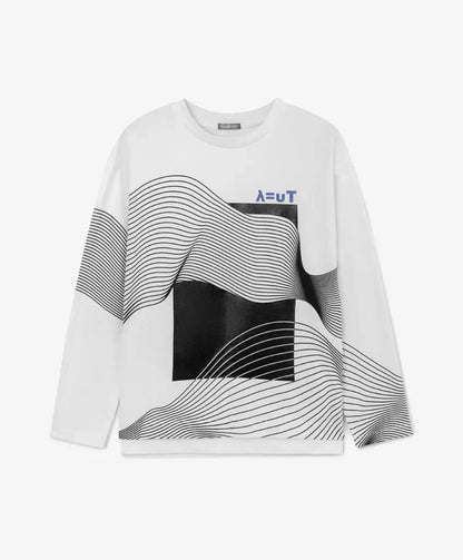 Gulliver Boys' White Graphic Print Long-Sleeve Shirt