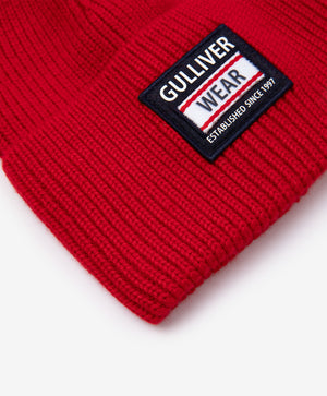 Gulliver Red Knitted Beanie Hat for Girls