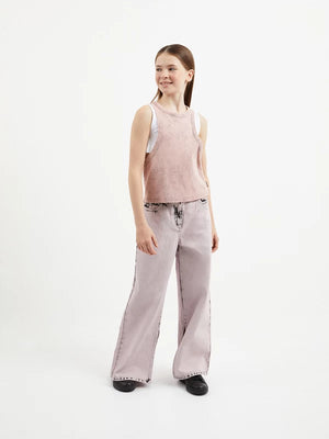 Gulliver Pink Layered Tank Top for Girl Junior-Ballet