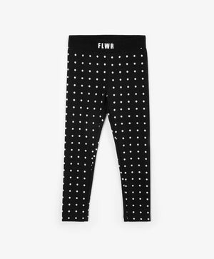 Gulliver Girls' Black Polka Dot Leggings with Elastic Waistband