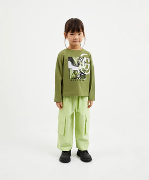 Gullliver Loose-Fit Long Sleeve T-shirt Green for Girl Mini-Ecuador