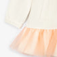 Gulliver White long-sleeve children's dress made of fleece fabric
