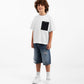 Gulliver White Short Sleeve T-Shirt with Contrast Trim for Boy Junior-Transit