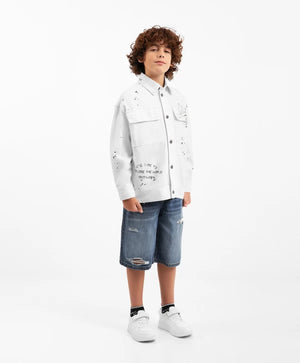 Gulliver White Denim Jacket for Boy Junior-Transit