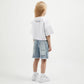 Gulliver Cropped Oversized T-Shirt with Asymmetric Decor for Girl Mini-Smoothie