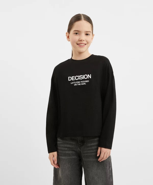Gulliver Black Oversized Long Sleeve for Girls