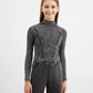 Gulliver Grey Fitted Turtleneck with Washed Effect for Girls