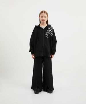 Gulliver Black Zip Up Hoodies for Girl Junior-Arboretum