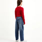Gulliver Red Cropped Rib Long Sleeve T-shirts for GIrl Junior-Hot Heart