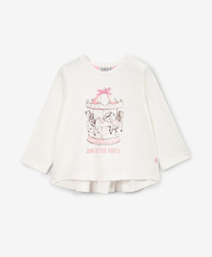 Gulliver Long sleeve t-shirt Milky color for Girls-Carousel