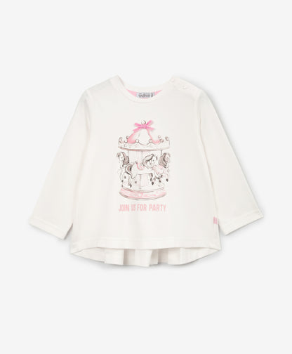 Gulliver Long sleeve t-shirt Milky color for Girls-Carousel