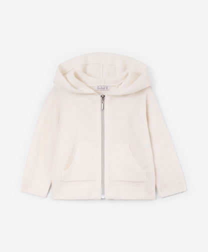 Gulliver Cardigan White for Girls Baby-Snow Leopard