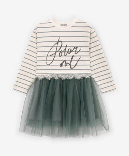 Gulliver Dress Milky color for Girls Mini - Polar Owl