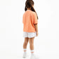 Gulliver Oversized Coral T-Shirt with Embossed Decor for Girl Mini-Court