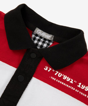 Gulliver Short Sleeve Polo Shirt in Wide Stripe Multicolor for Boy MIni-Lighthouse