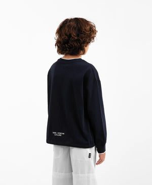 Gulliver Blue Long Sleeve Top with Drawstring Hem for Boy Junior-Transit