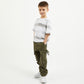 Gulliver White Striped Short Sleeve T-shirt for Boy Mini-Expedition