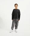 Gulliver Dark Gray Long Sleeve Top with Layered Effect for Boy Junior-Matrix