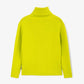 Gulliver Girls' Yellow Knitted Turtleneck with Flower Appliqu