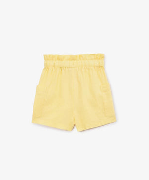 Gulliver Yellow Linen and Cotton Shorts for Girl Baby-Buttercups