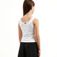 Gulliver White Fitted Printed Tank Top for Girl Junior-Hot Heart