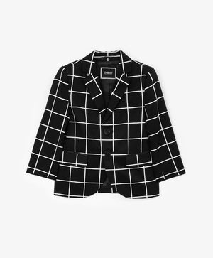 Gulliver Black Checked Textile Blazer for Boys