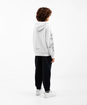 GulliverWhite Hoodie with Prints for Boy Junior-Transit