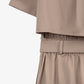 Gulliver Brown short-sleeve textile jumpsuit for girls with cargo pockets