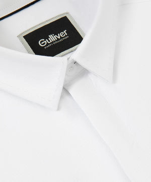 Gulliver White Long-Sleeve Cotton Shirt for Boys