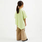 Gulliver Oversized Asymmetrical Lime Green Short Sleeve T-Shirt for Girl Mini-Ecuador