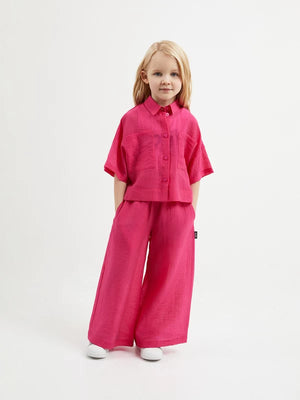 Gulliver Pink Short Sleeve Soft Cotton Shirt for Girl Mini-Smoothie