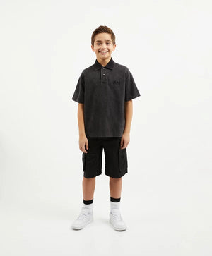 Gulliver Gray Short-Sleeve Polo with Washed Vintage Effect for Boy Junior-Matrix