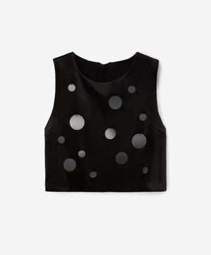 Gulliver Black Velvet Sequin Top for Girls